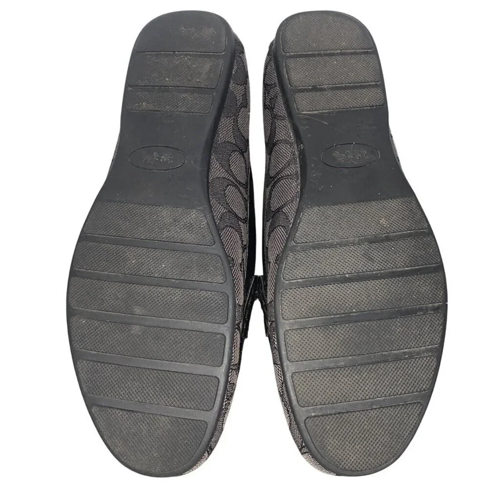 Coach Black and Gray Signature Canvas Loafers